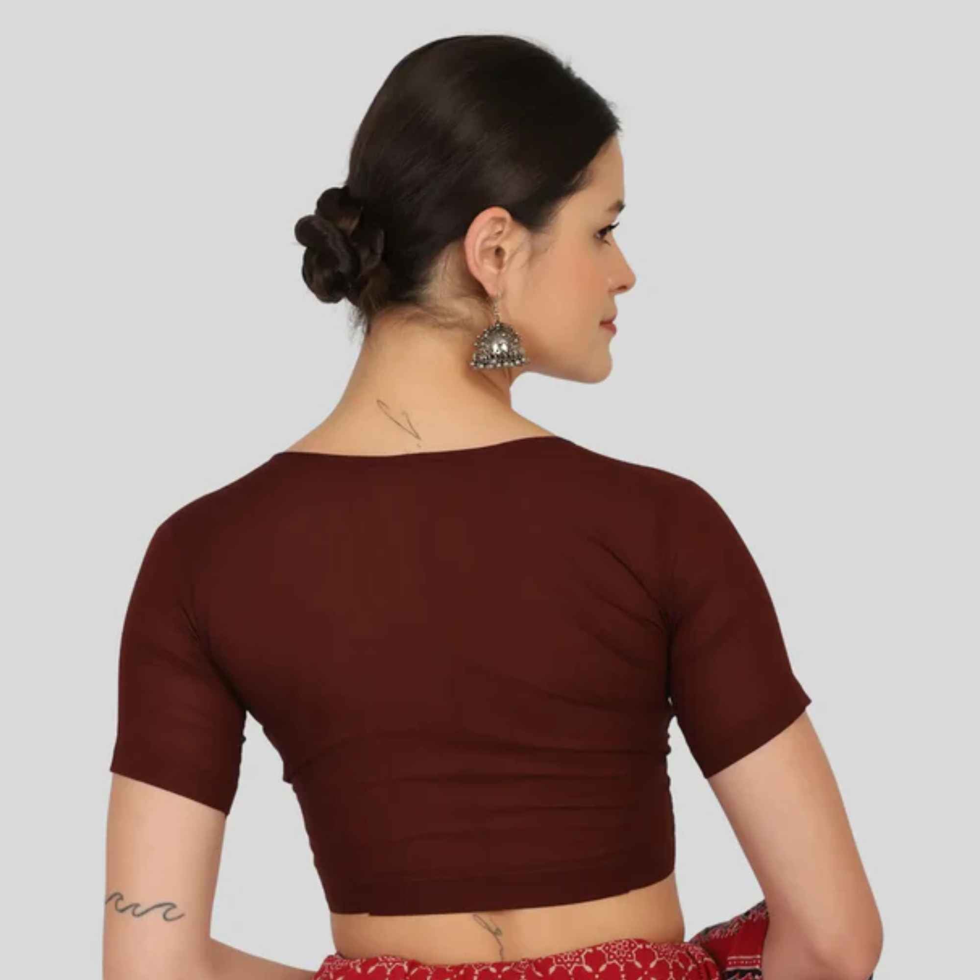 JISB Cotton 2by2 High Neck Blouse