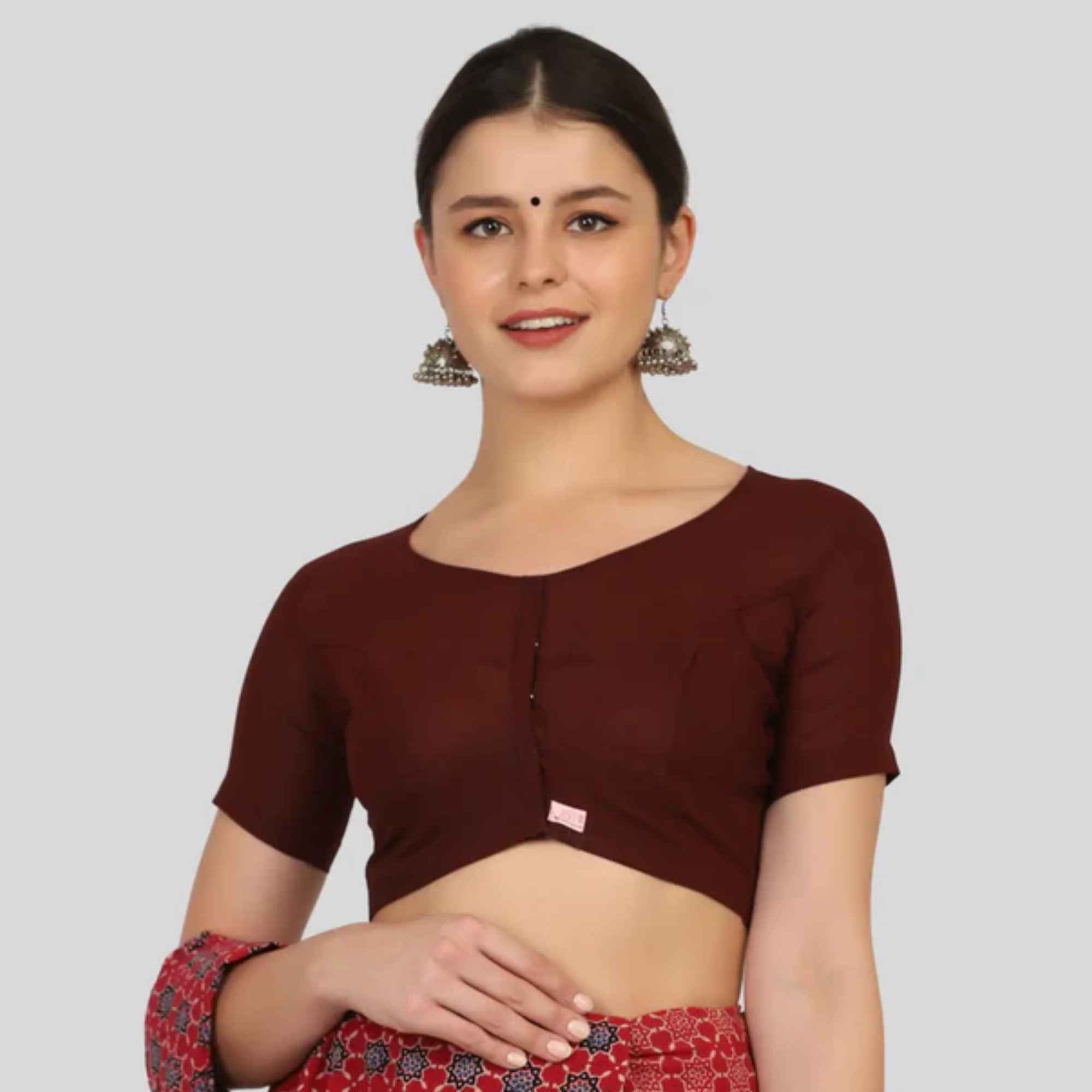 JISB Cotton 2by2 High Neck Blouse