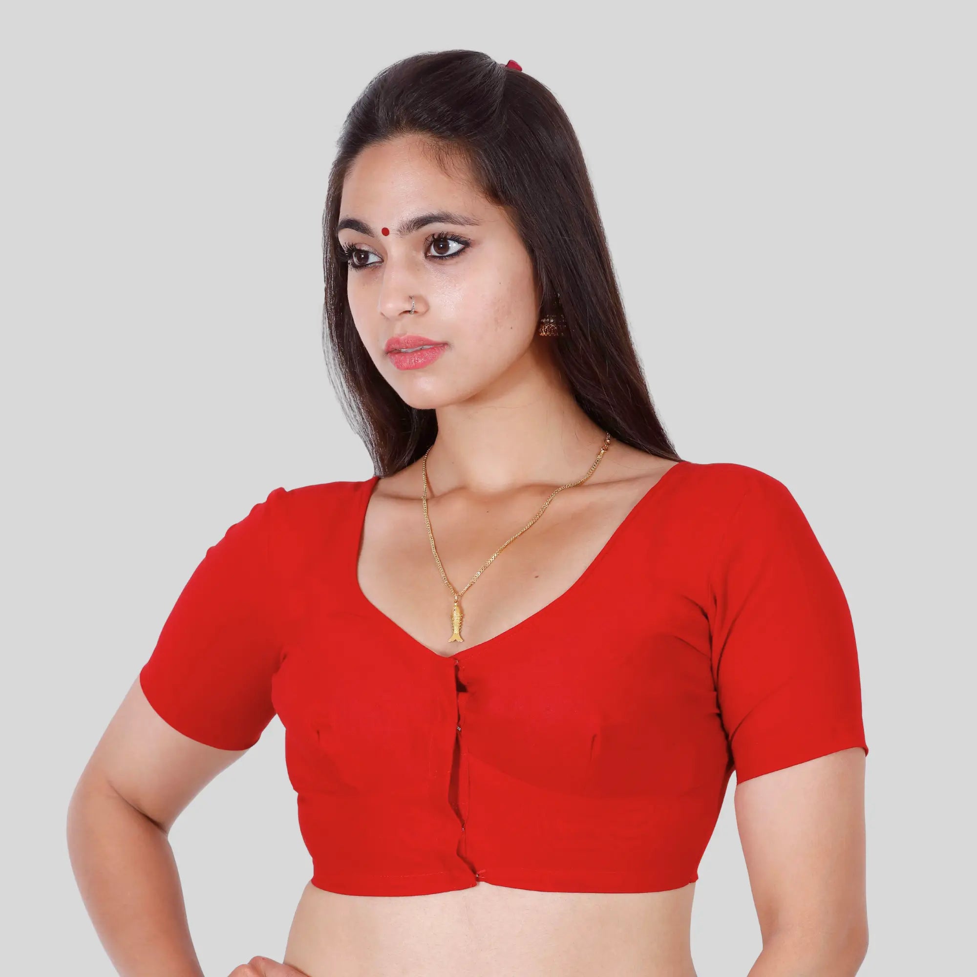 Red saree blouse