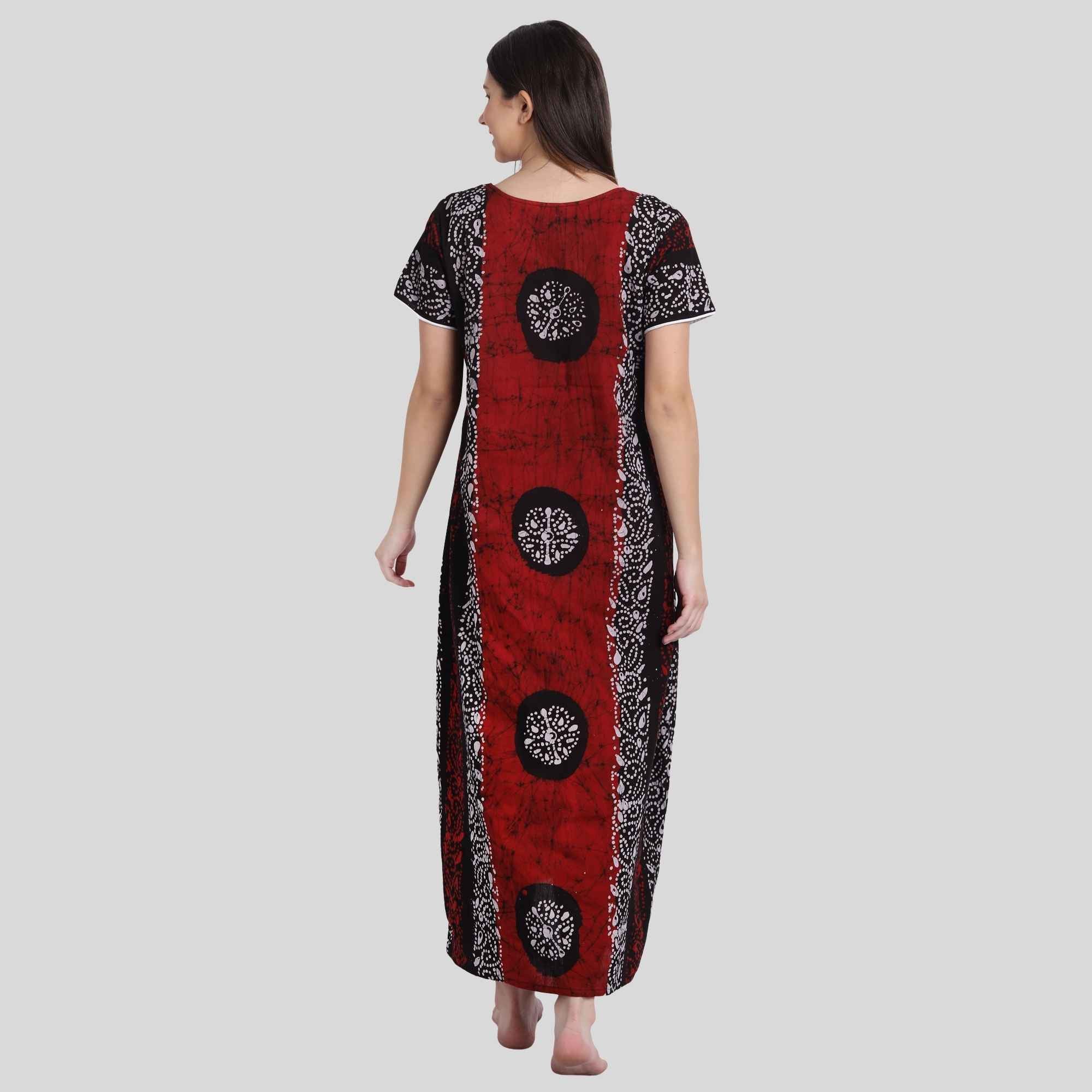 women batik nighty red