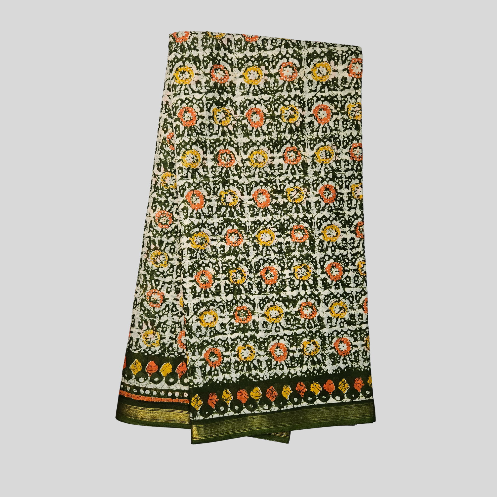 ajrakh print saree with blouse