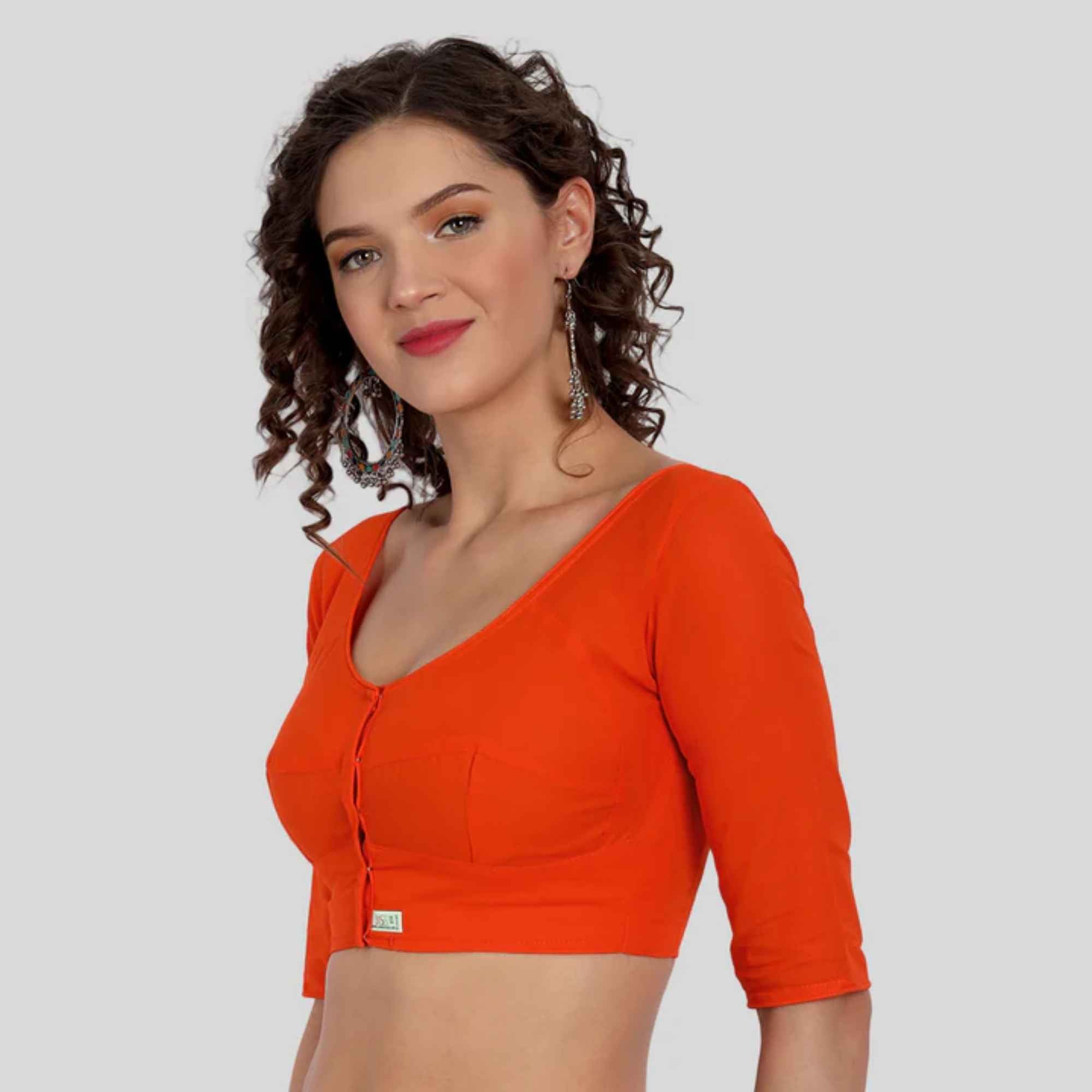 Cotton Katori Cut 3/4 Sleeve Blouse