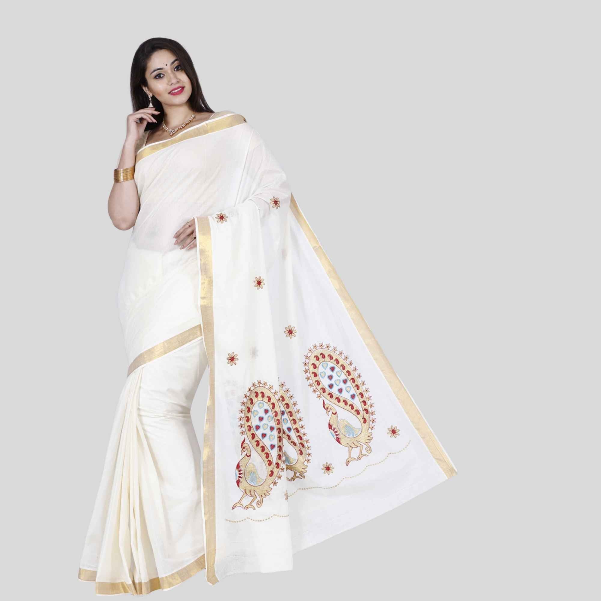 Fancy Big Border Kerala Saree