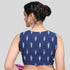JISB Cotton Ikkat Boat Neck Sleeveless Blouse