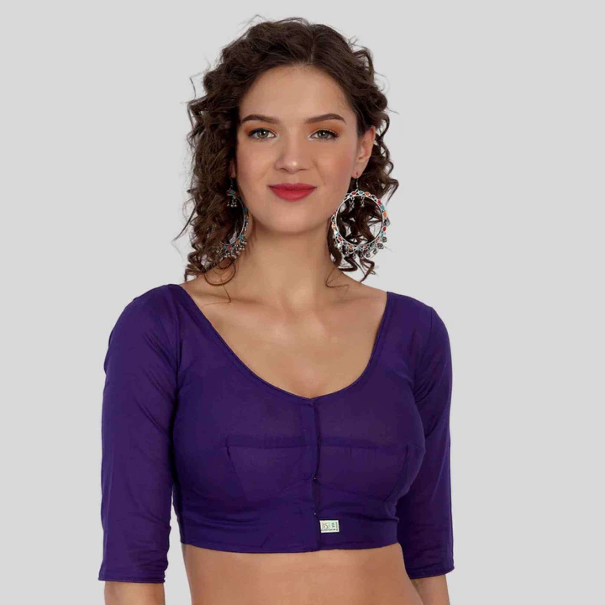 Cotton Katori Cut 3/4 Sleeve Blouse