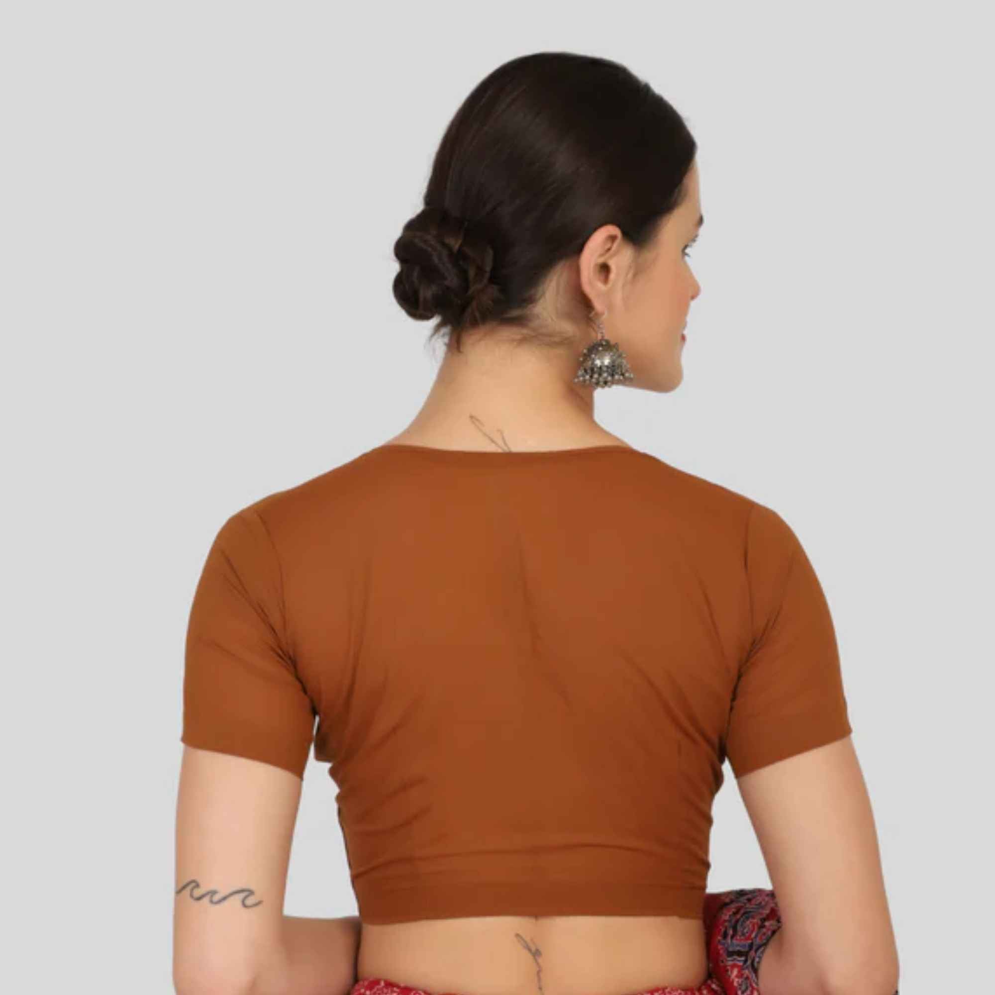 JISB Cotton 2by2 High Neck Blouse