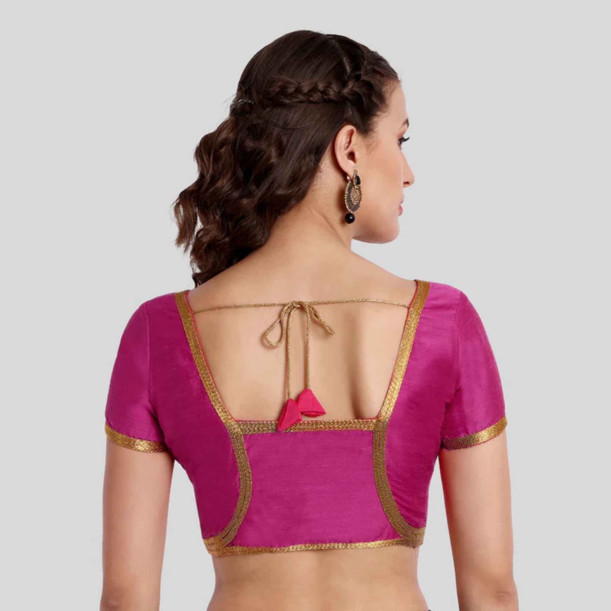 JISB Lace Work Round neck Short Sleeve Blouse