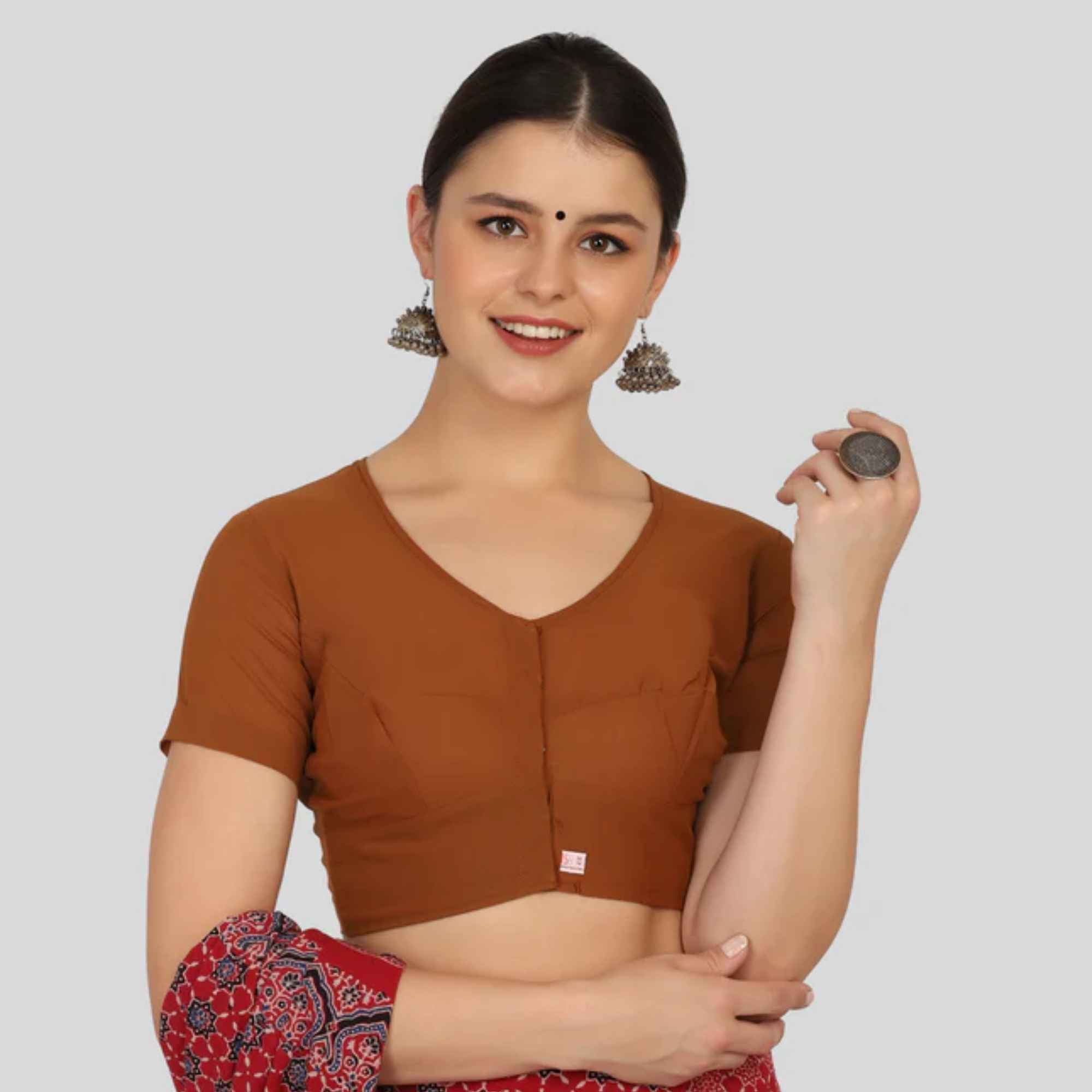 JISB Cotton 2by2 High Neck Blouse