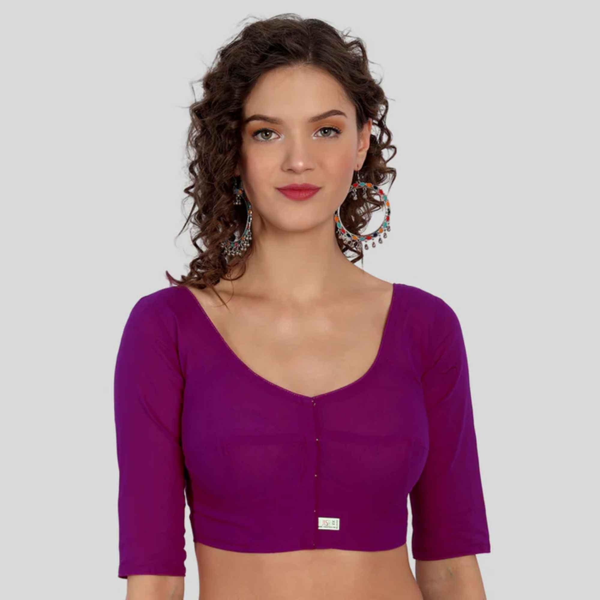 Cotton Katori Cut 3/4 Sleeve Blouse