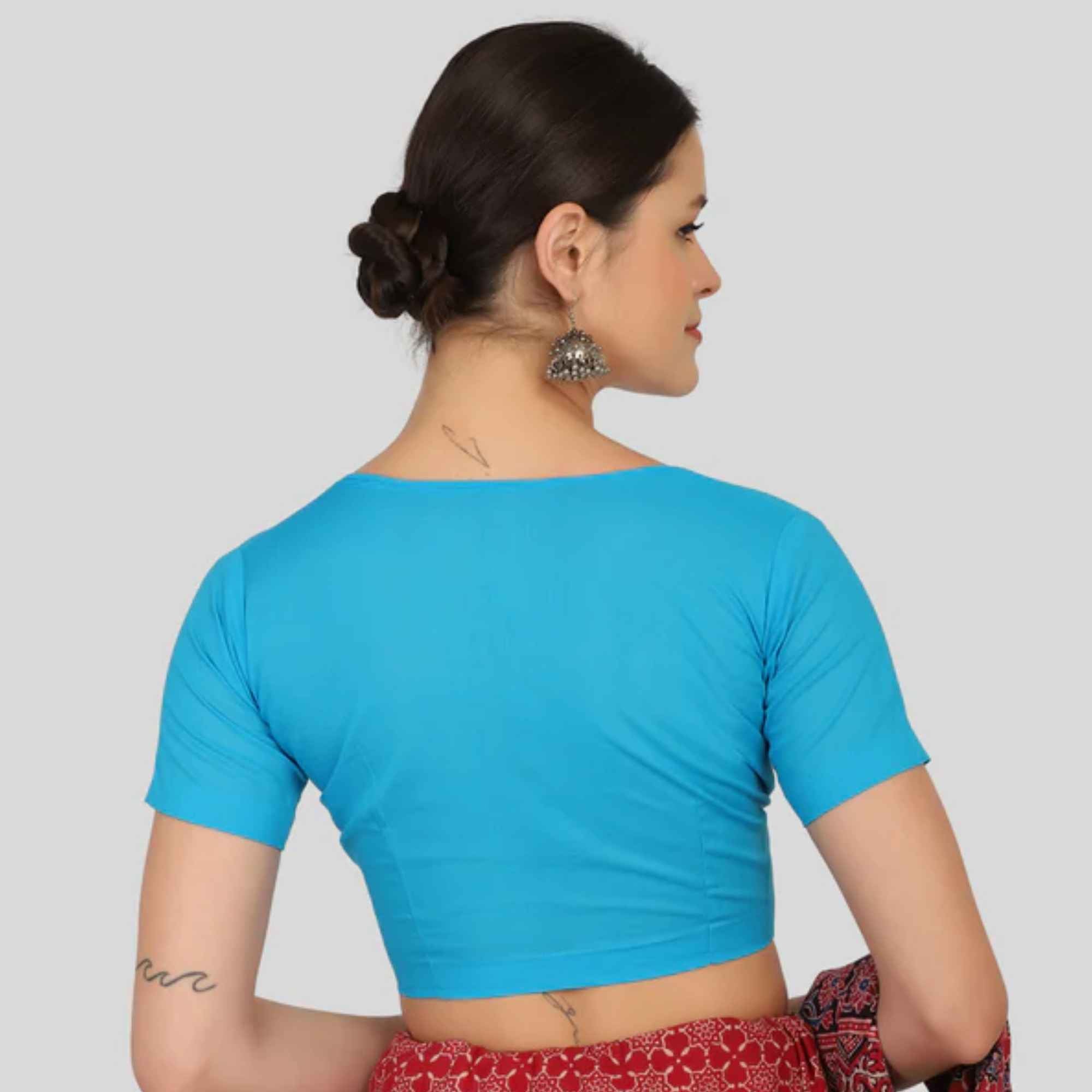 JISB Cotton 2by2 High Neck Blouse