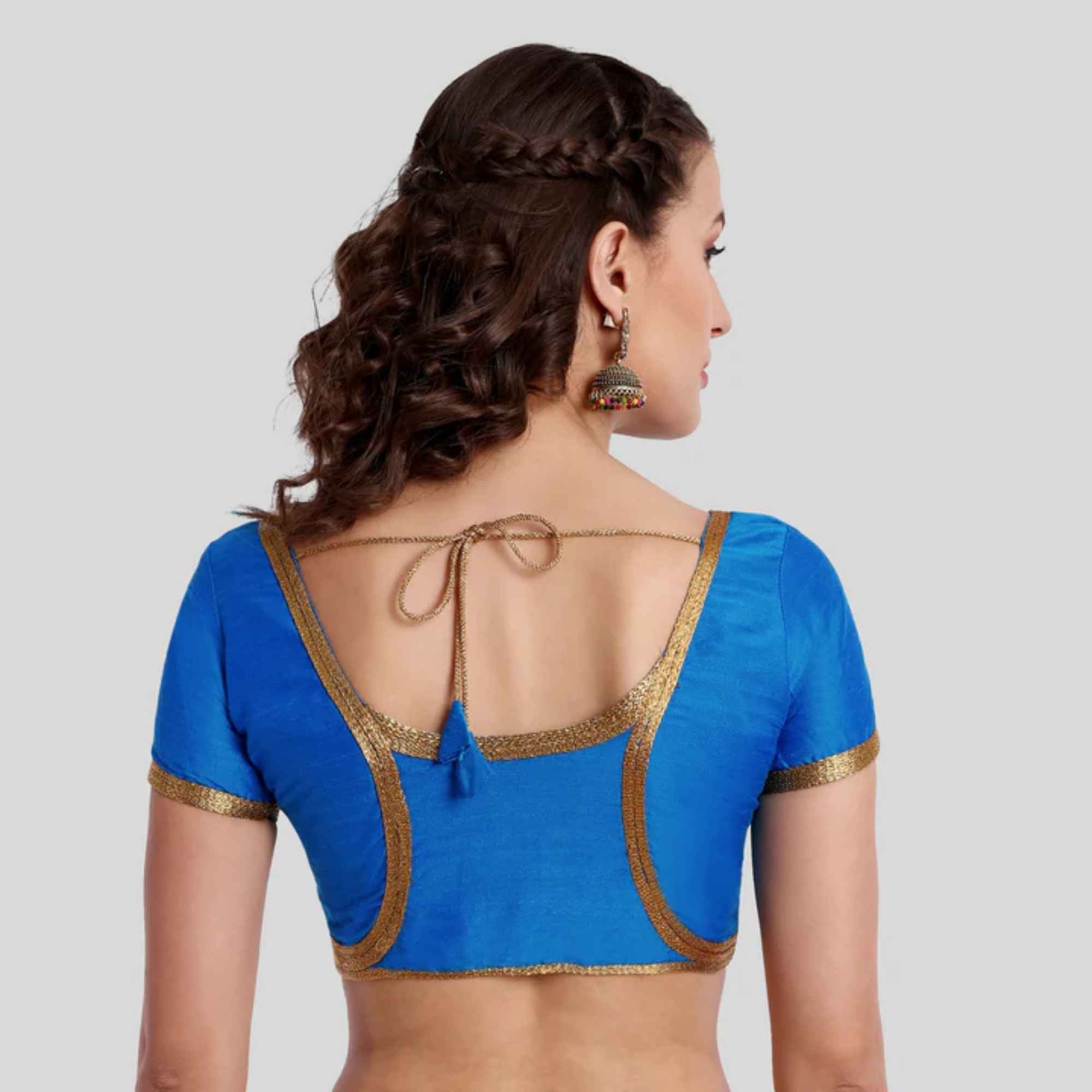 JISB Lace Work Round neck Short Sleeve Blouse