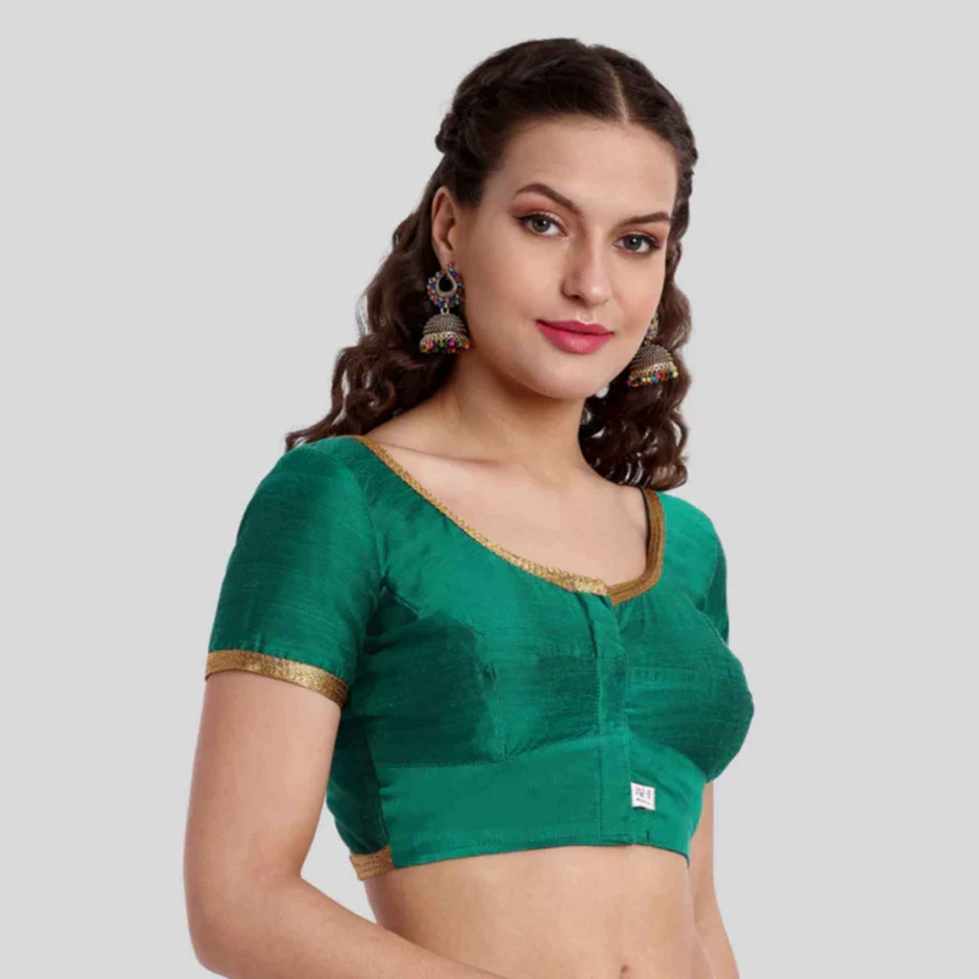 JISB Lace Work Round neck Short Sleeve Blouse