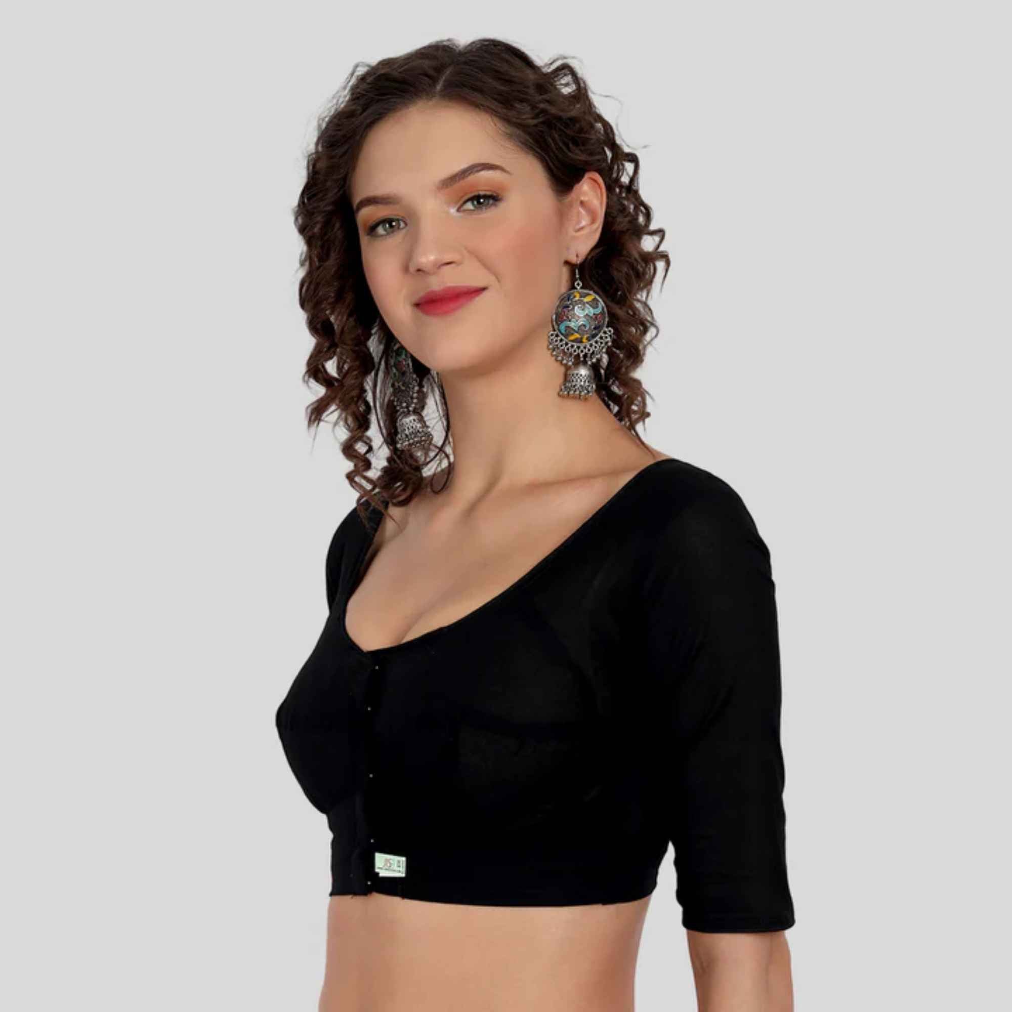 Cotton Katori Cut 3/4 Sleeve Blouse