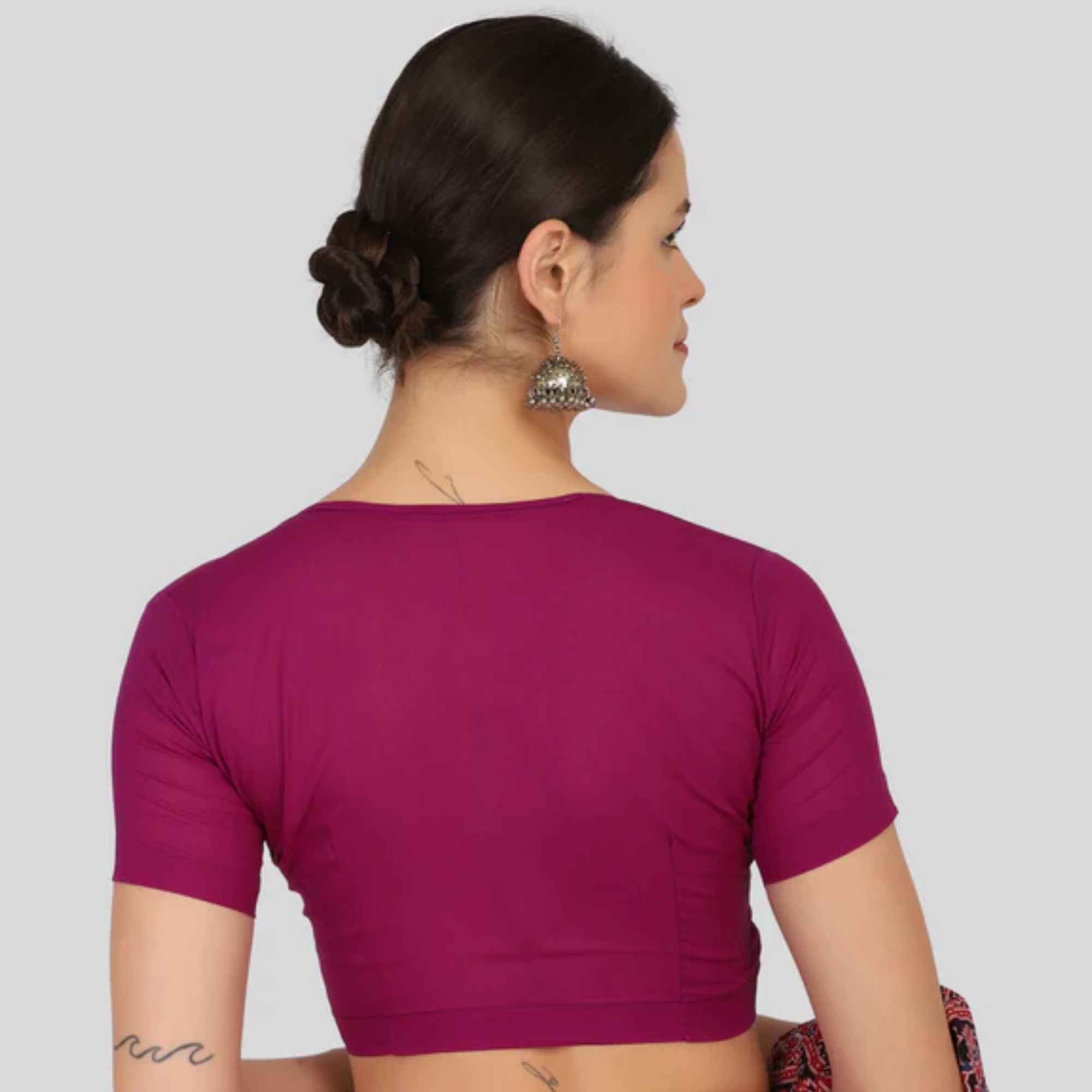 JISB Cotton 2by2 High Neck Blouse