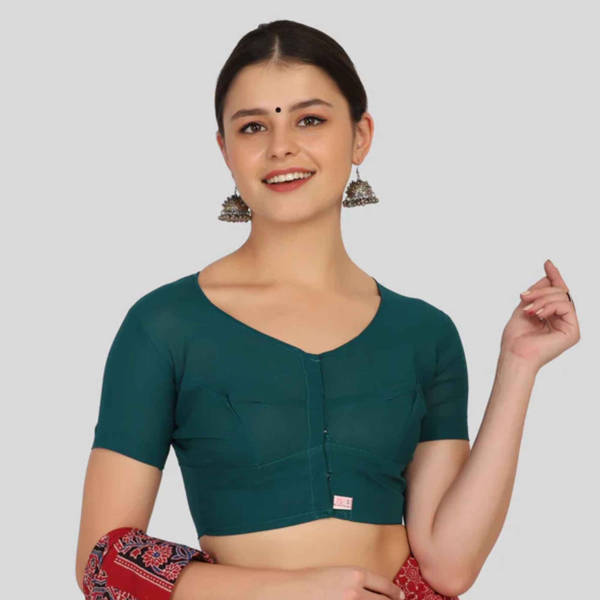 JISB Cotton 2by2 High Neck Blouse