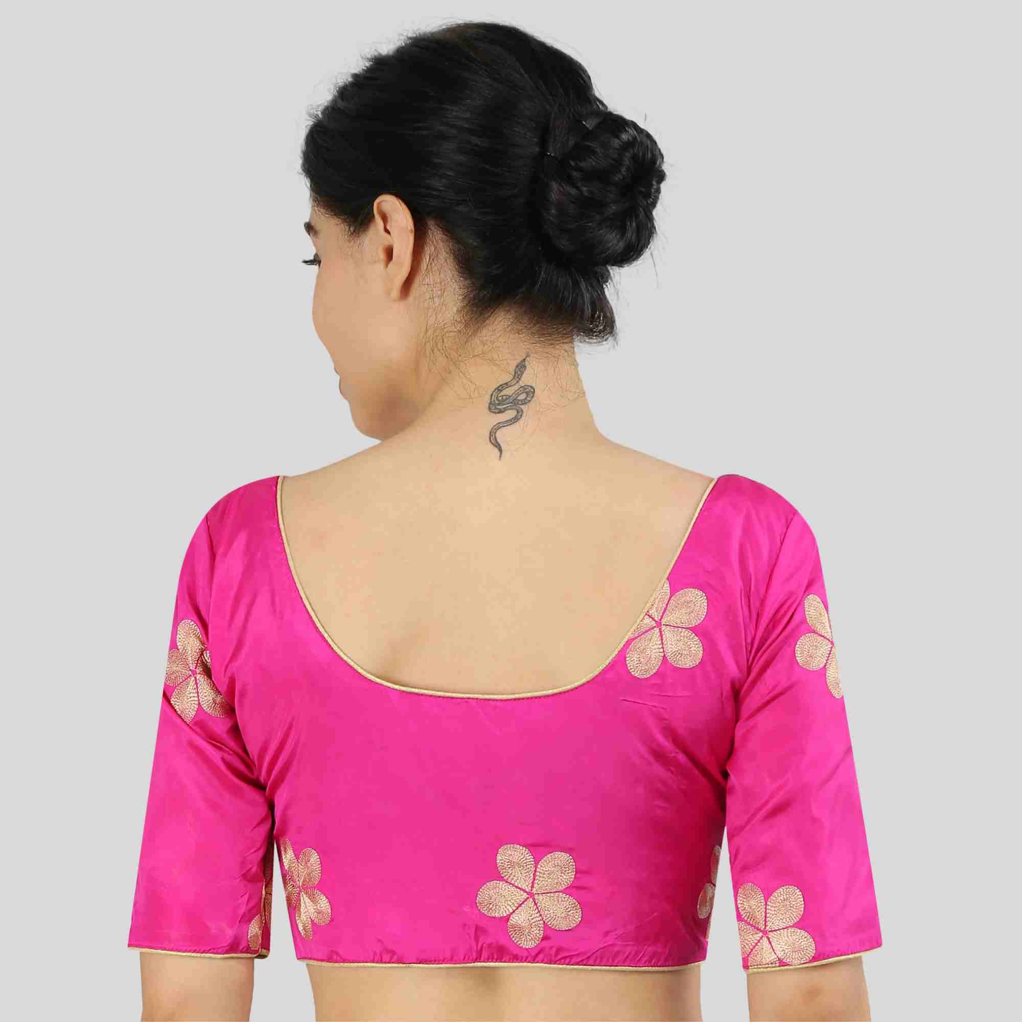 Pink Color Readymade Blouse with Embroidery