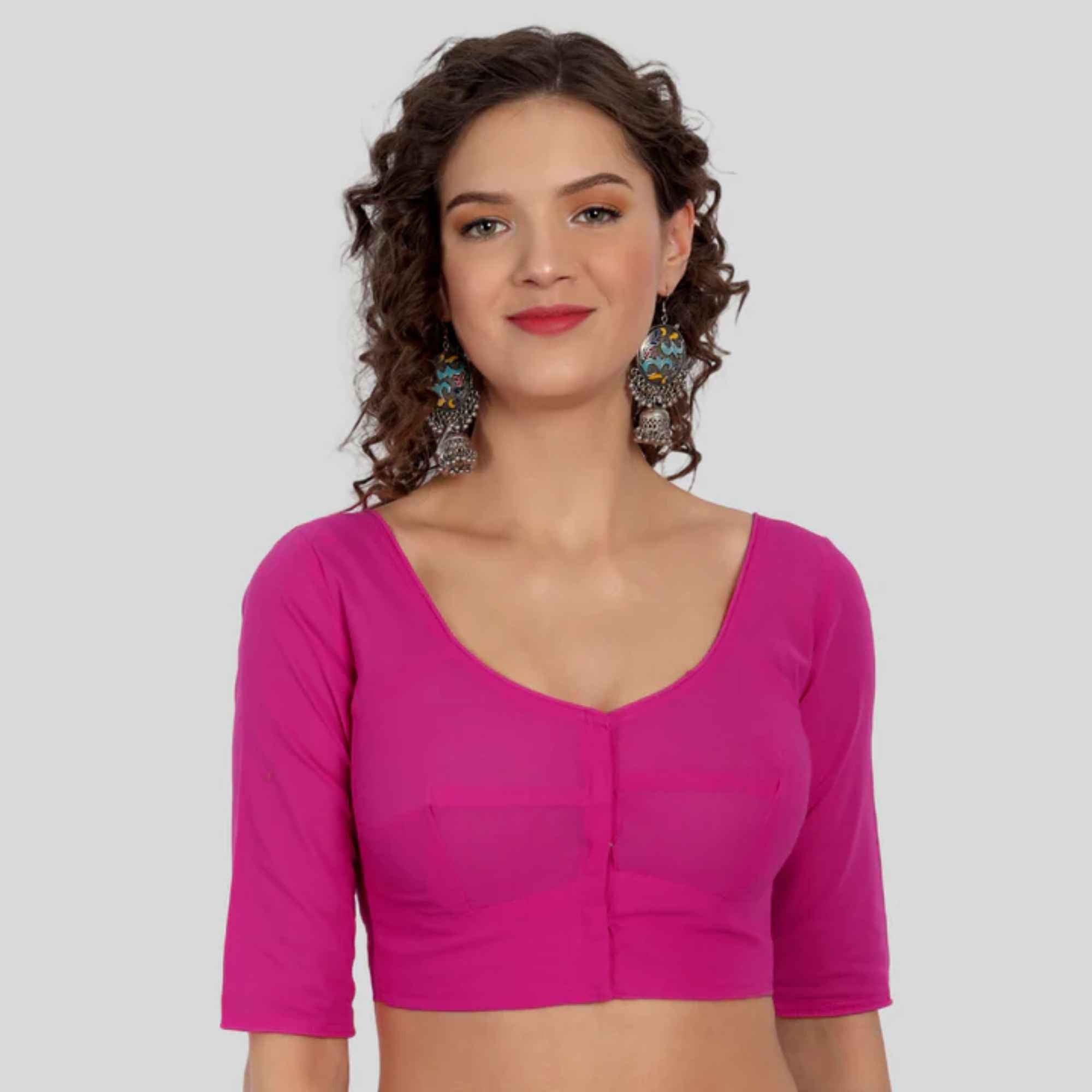 Cotton Katori Cut 3/4 Sleeve Blouse