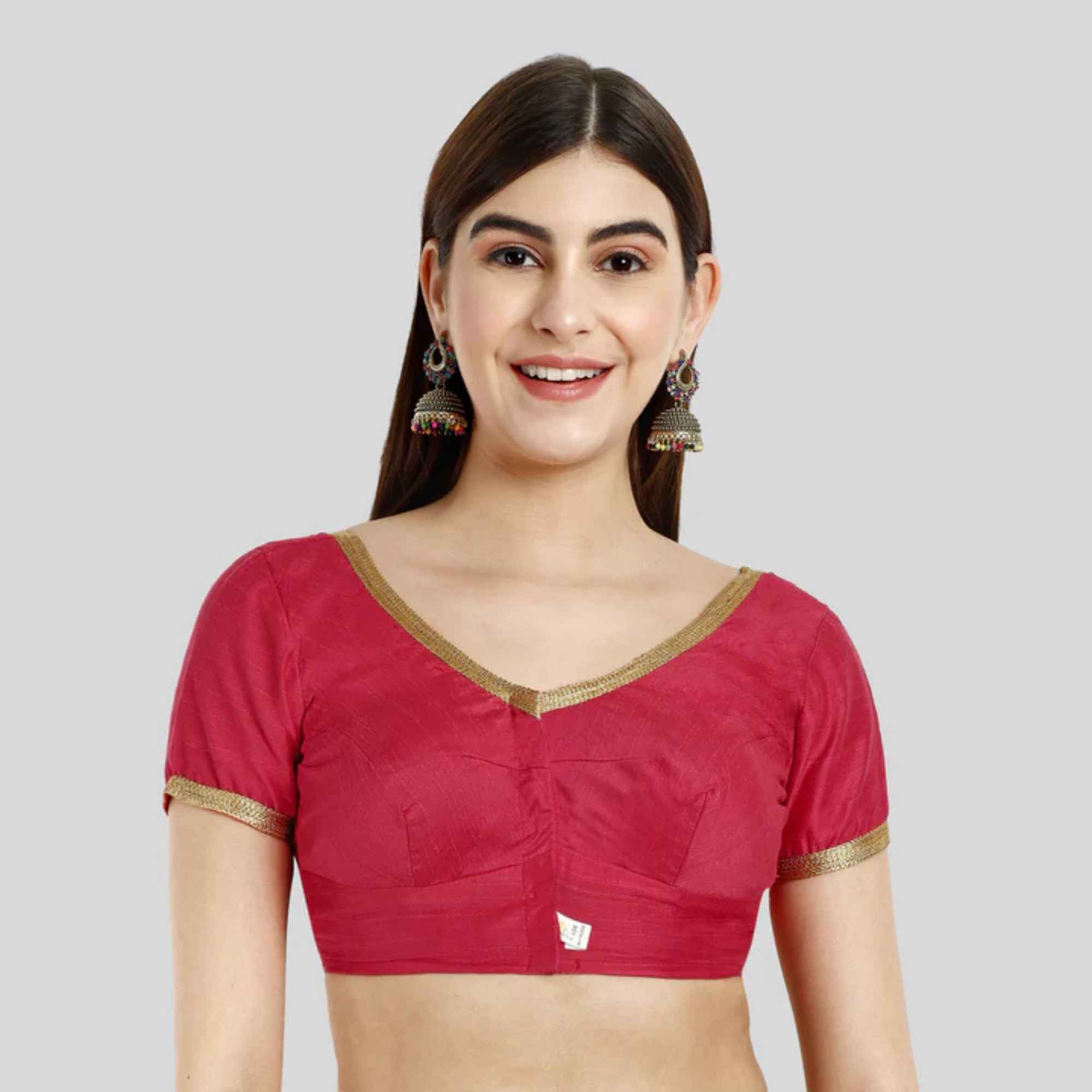 JISB Lace Work Round neck Short Sleeve Blouse