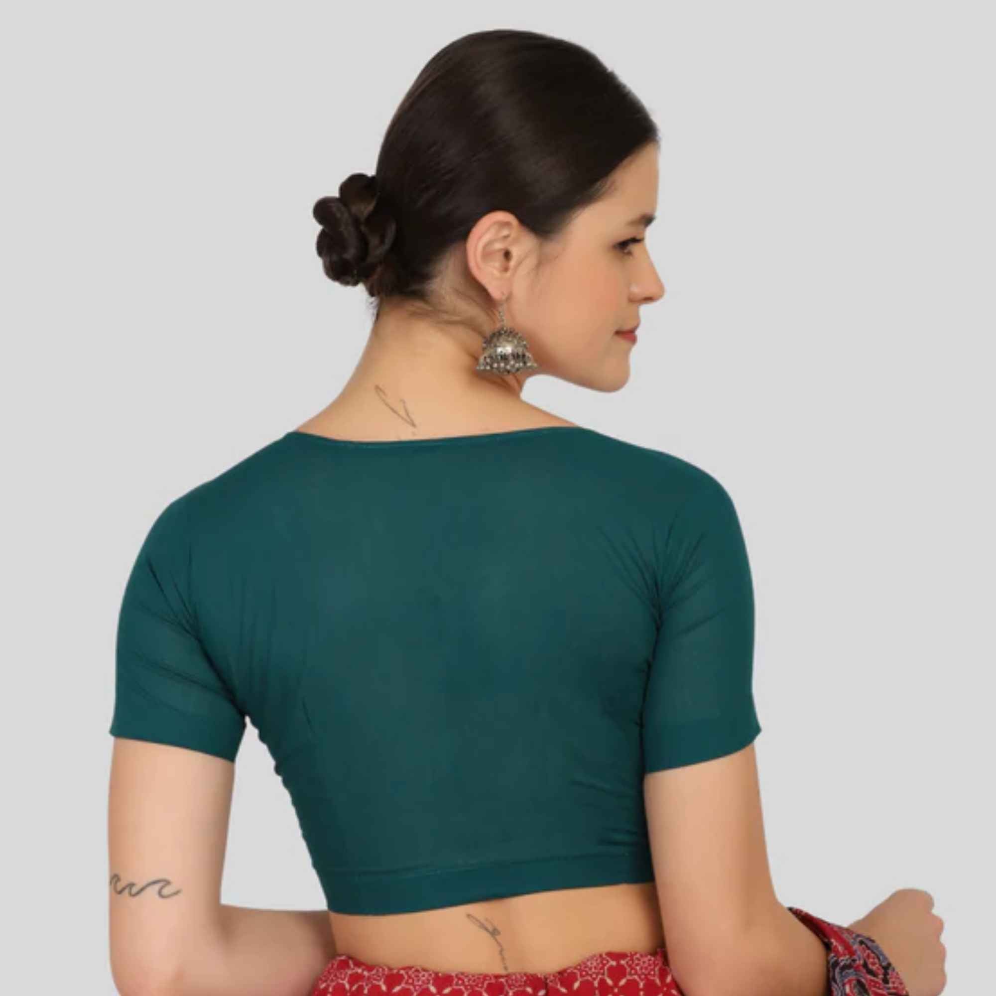 JISB Cotton 2by2 High Neck Blouse