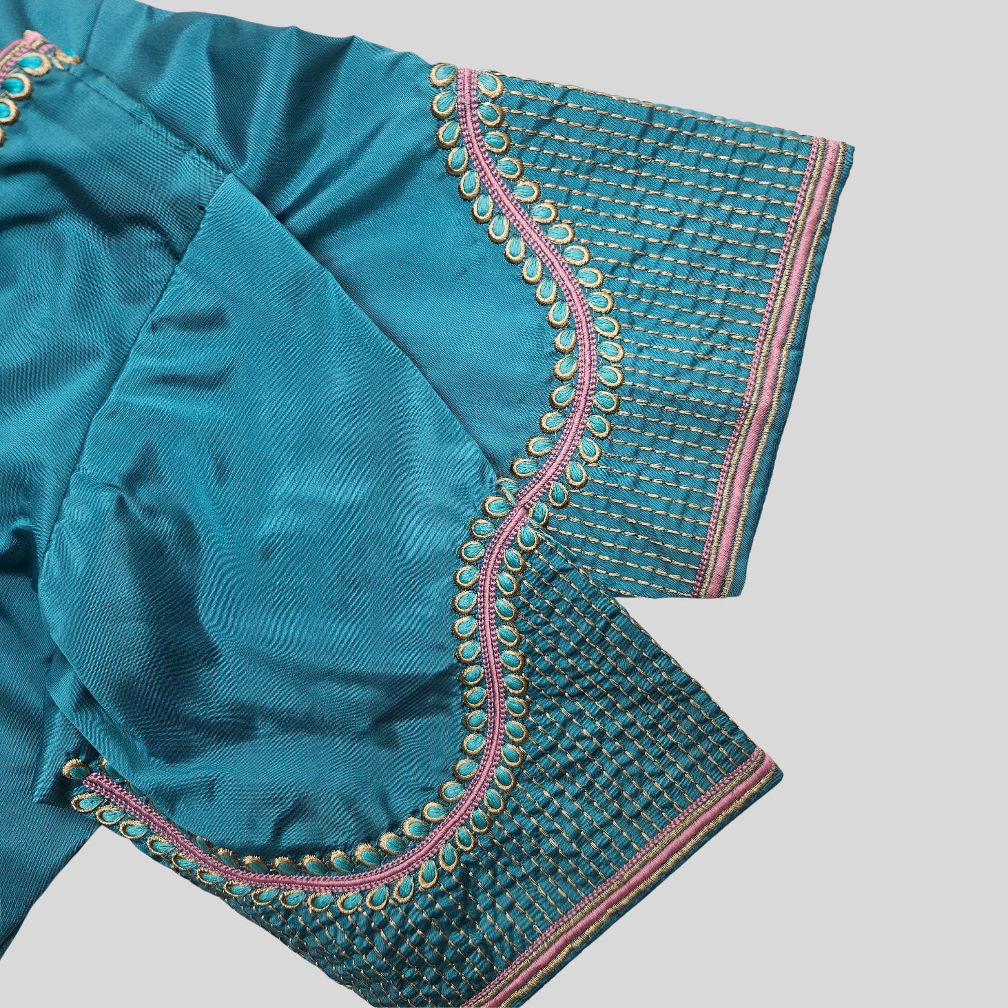 Embroidery Silk Cotton Readymade Blouse, Made To Order