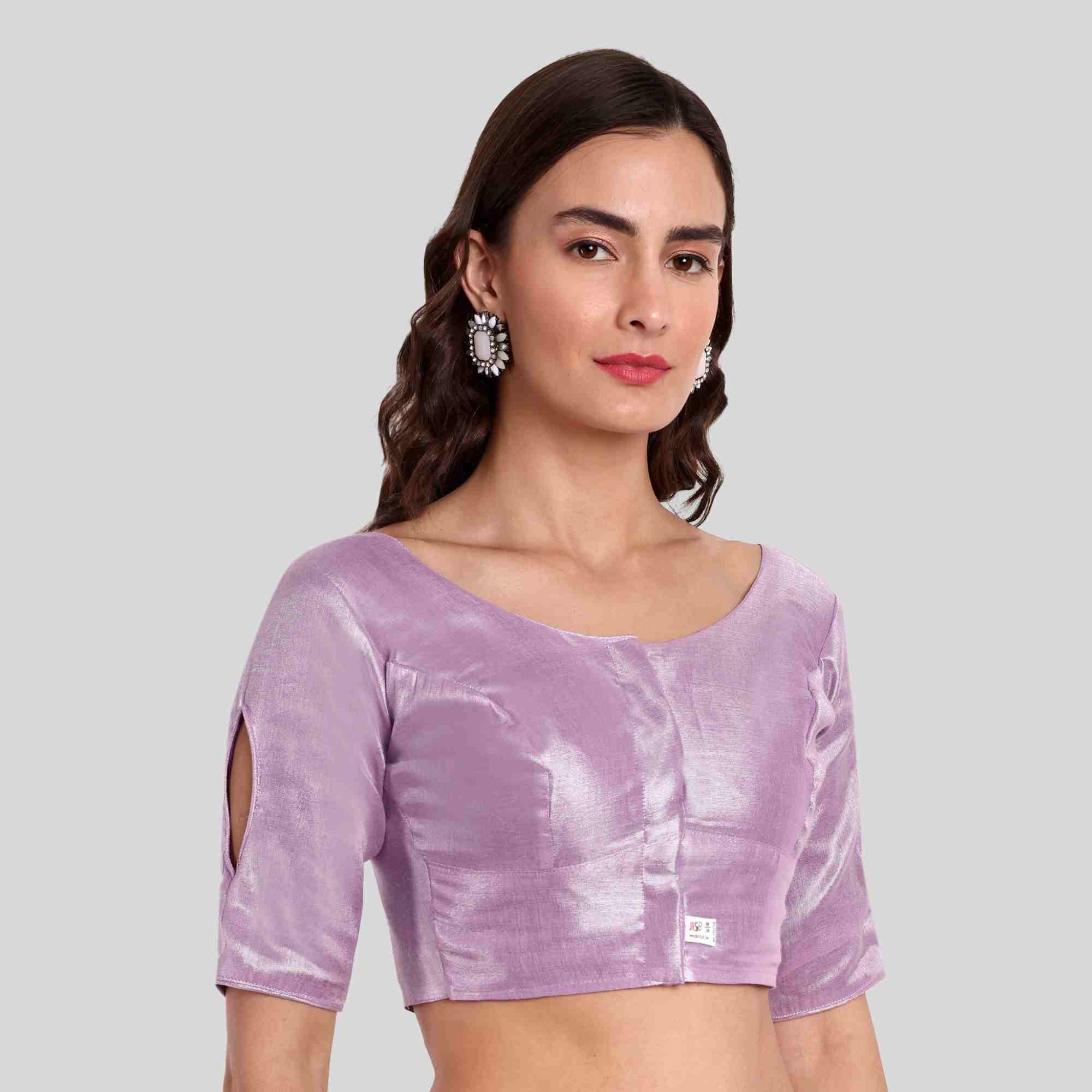 Lavender tissue front open blouse online