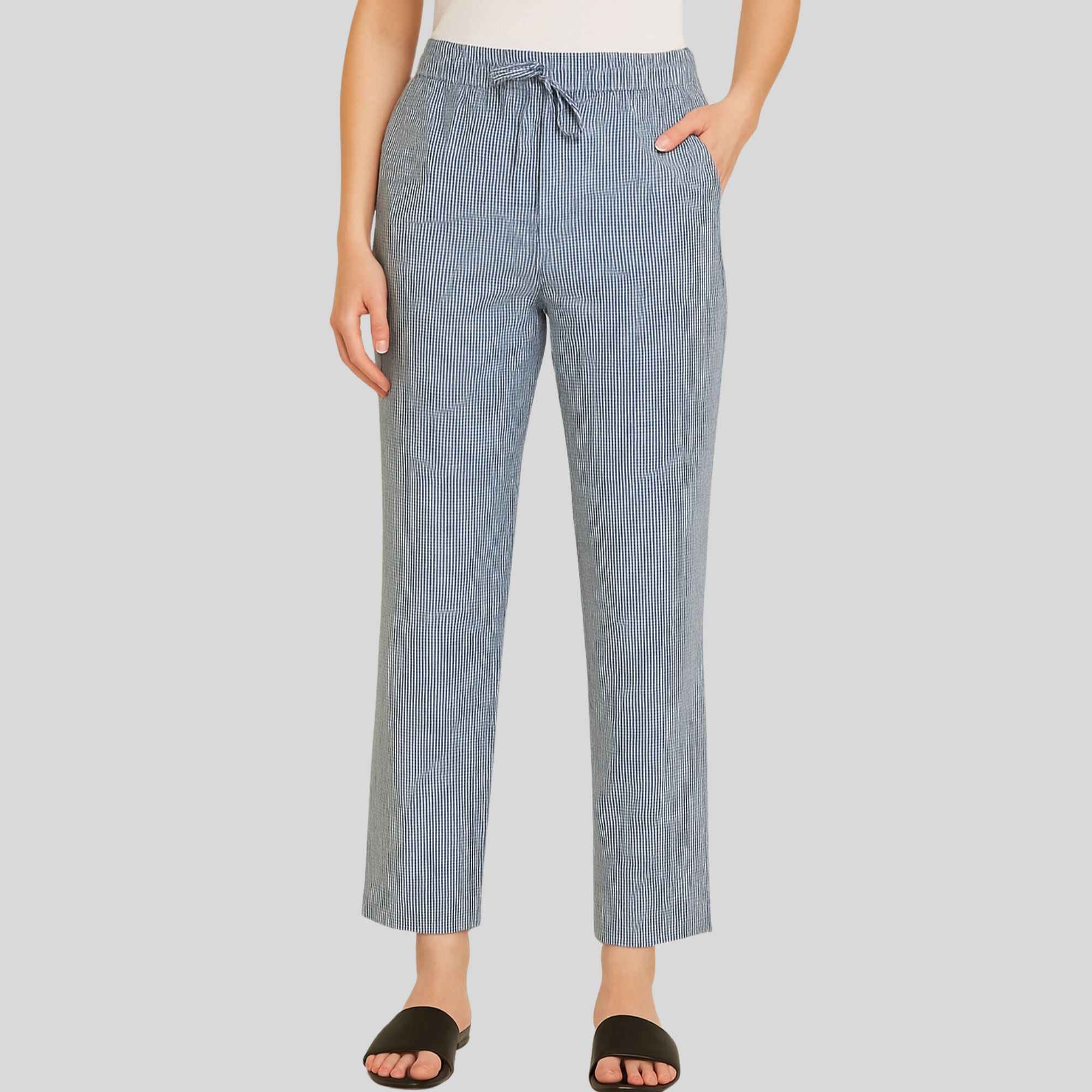 JISB Cotton Thin Striped Casual Wear Pant