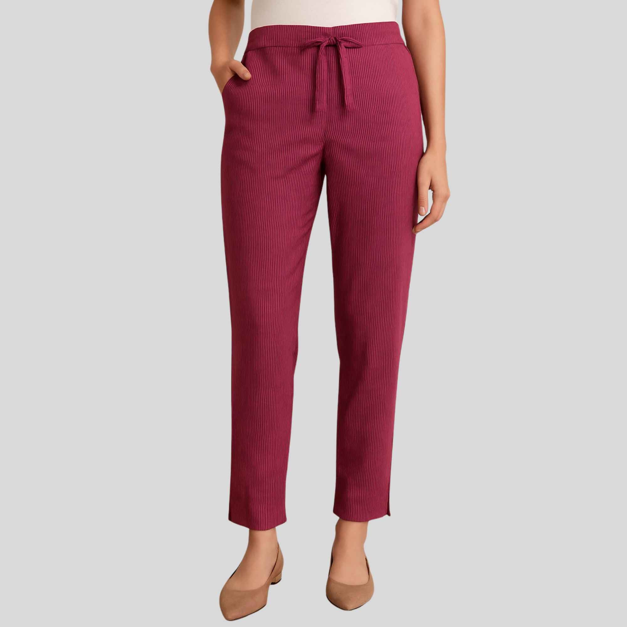 JISB Cotton Thin Striped Casual Wear Pant
