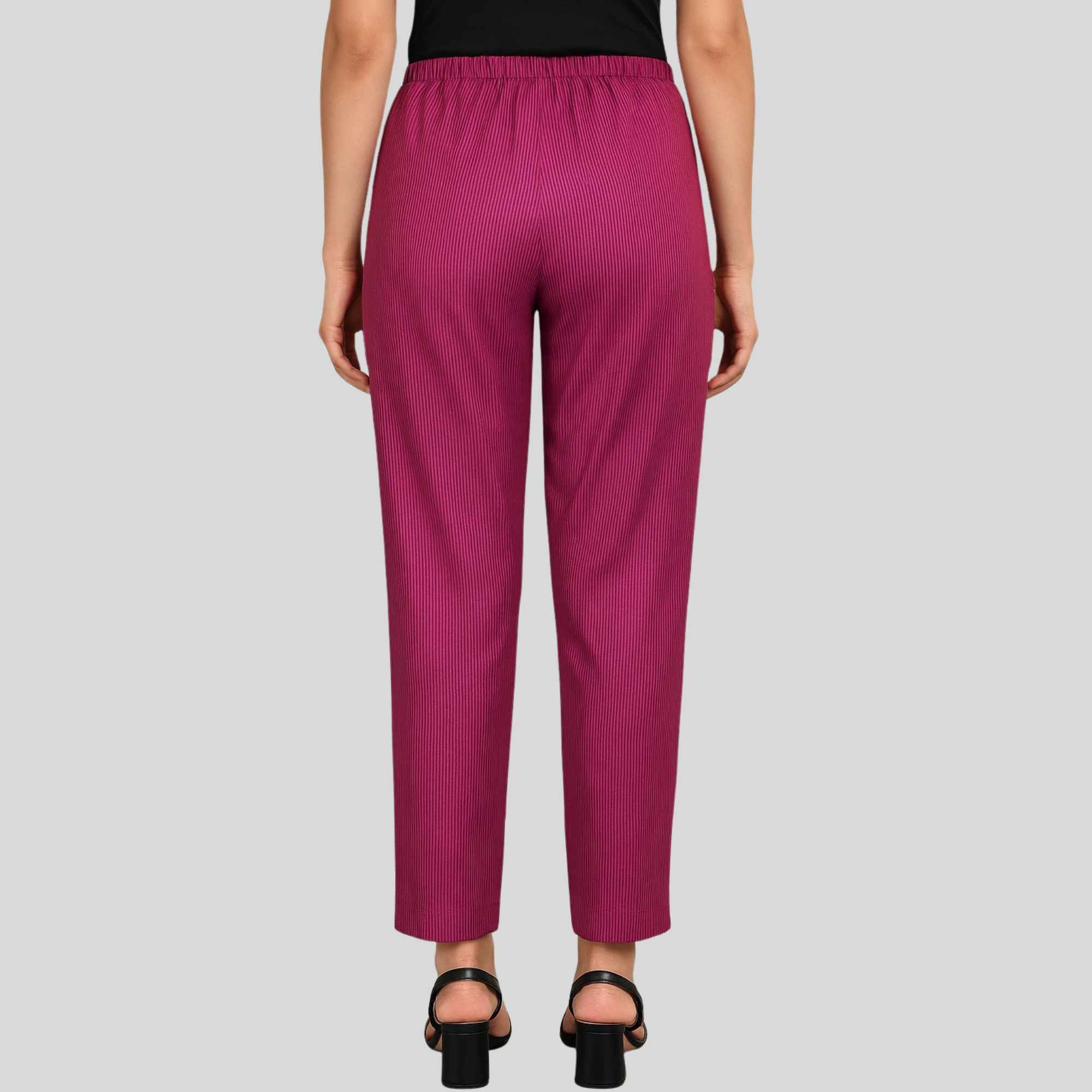 JISB Cotton Thin Striped Casual Wear Pant