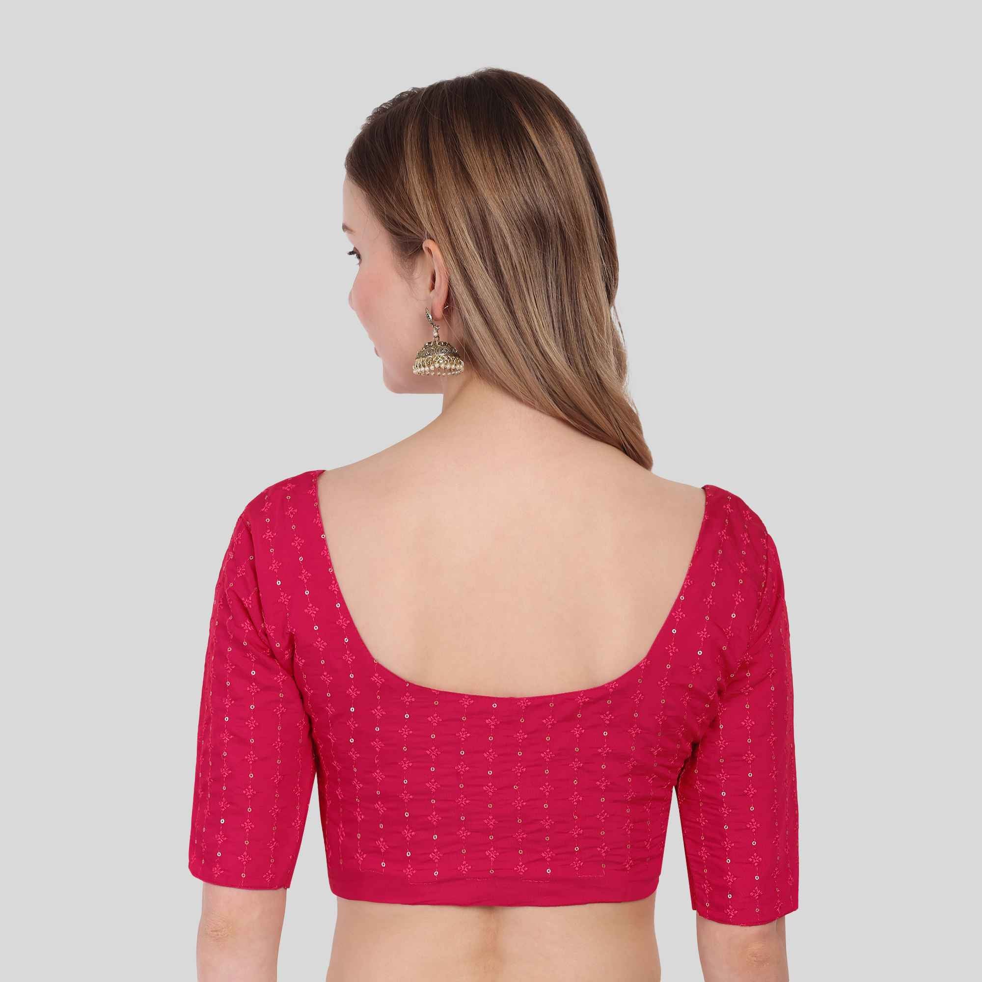 Roman silk Sequence Work Elbow sleeve blouse