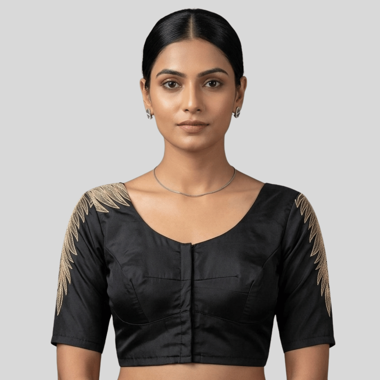 Embroidery Silk Cotton Readymade Blouse, Made To Order