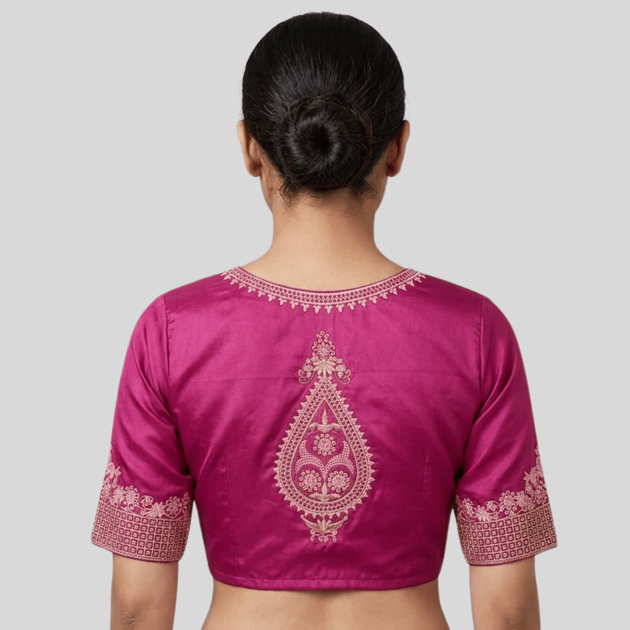 Pink Colour Embroidery Blouse 