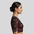 Silk Cotton Embroidery With Scallop  Sleeve Blouse 