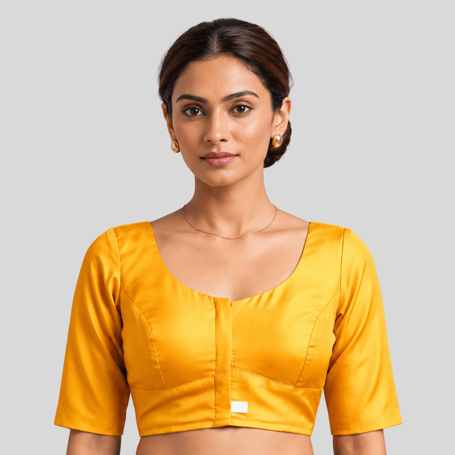 Silk Cotton Readymade Blouse With Elbow Sleeve