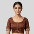 Front Open Round Neck With Mirror work readymade blouse