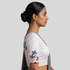Simple Flower Embroidery with Scallop Design On sleeves