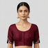 Silk Cotton V-Neck Embroidered Blouse ,Made To Order