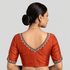 Silk Cotton V-Neck Embroidered Blouse ,Made To Order