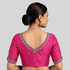 Silk Cotton V-Neck Embroidered Blouse ,Made To Order