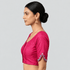 Silk Cotton V-Neck Embroidered Blouse ,Made To Order