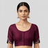 Silk Cotton V-Neck Embroidered Blouse ,Made To Order