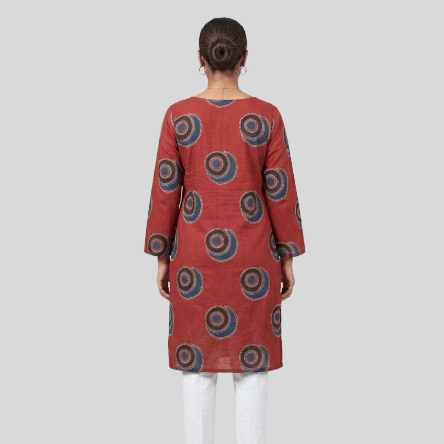 Red Boat Neck Kurti