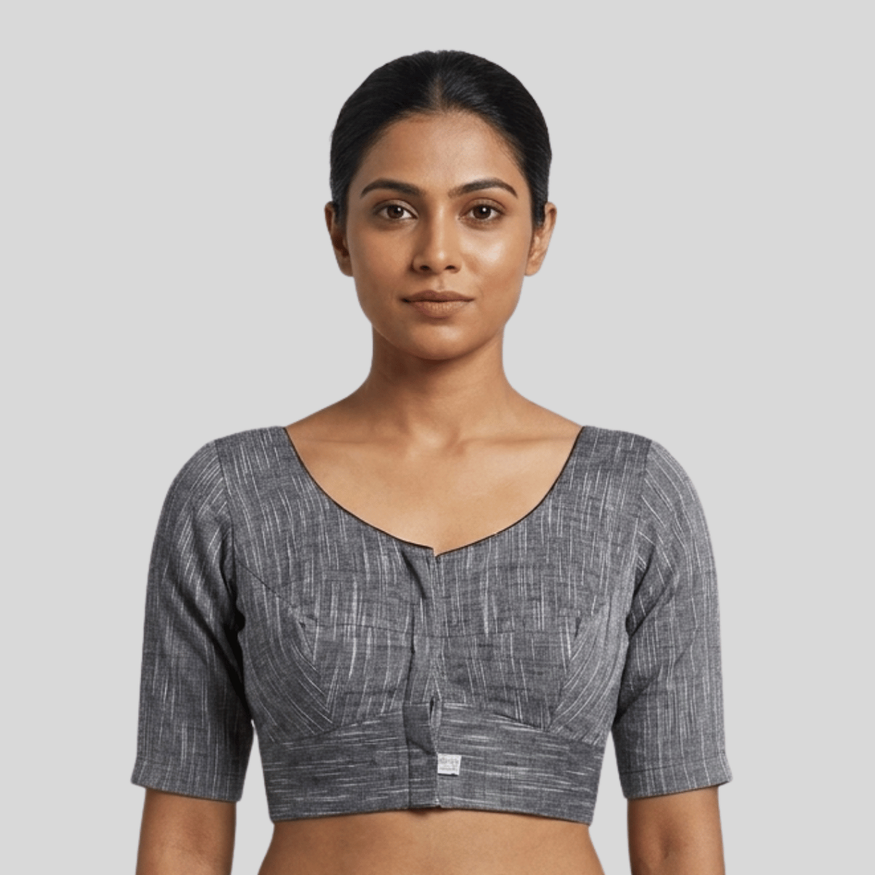 Grey Color Cotton Readymade Blouse