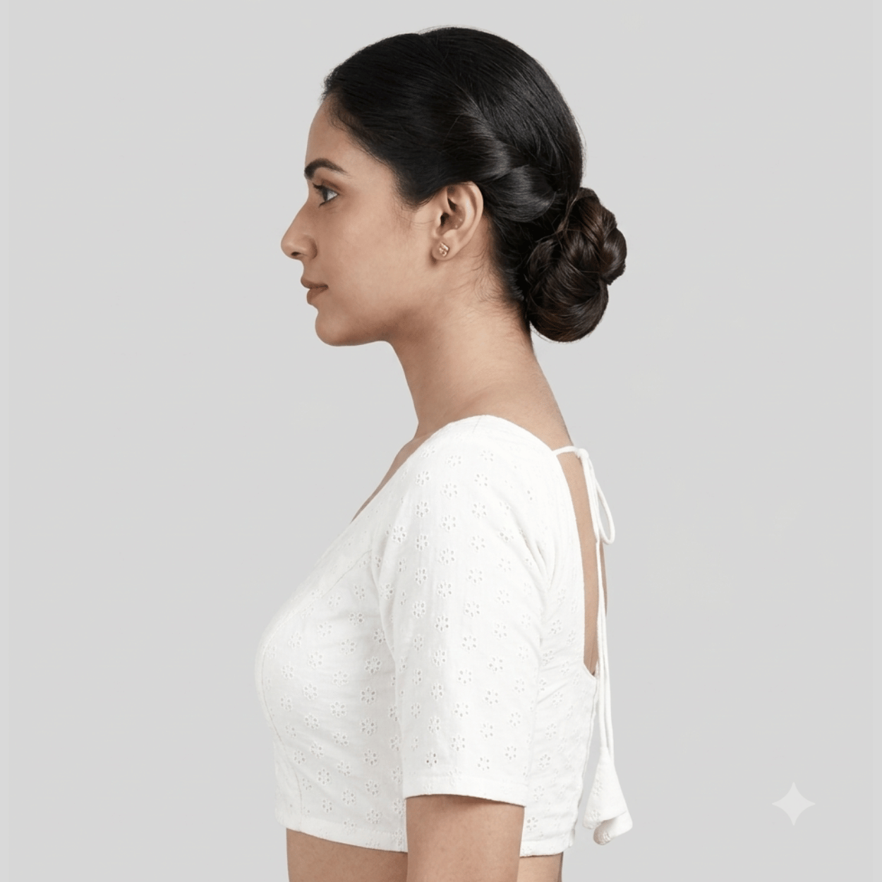 Cotton Hakoba Readymade Elbow Sleeve Blouse