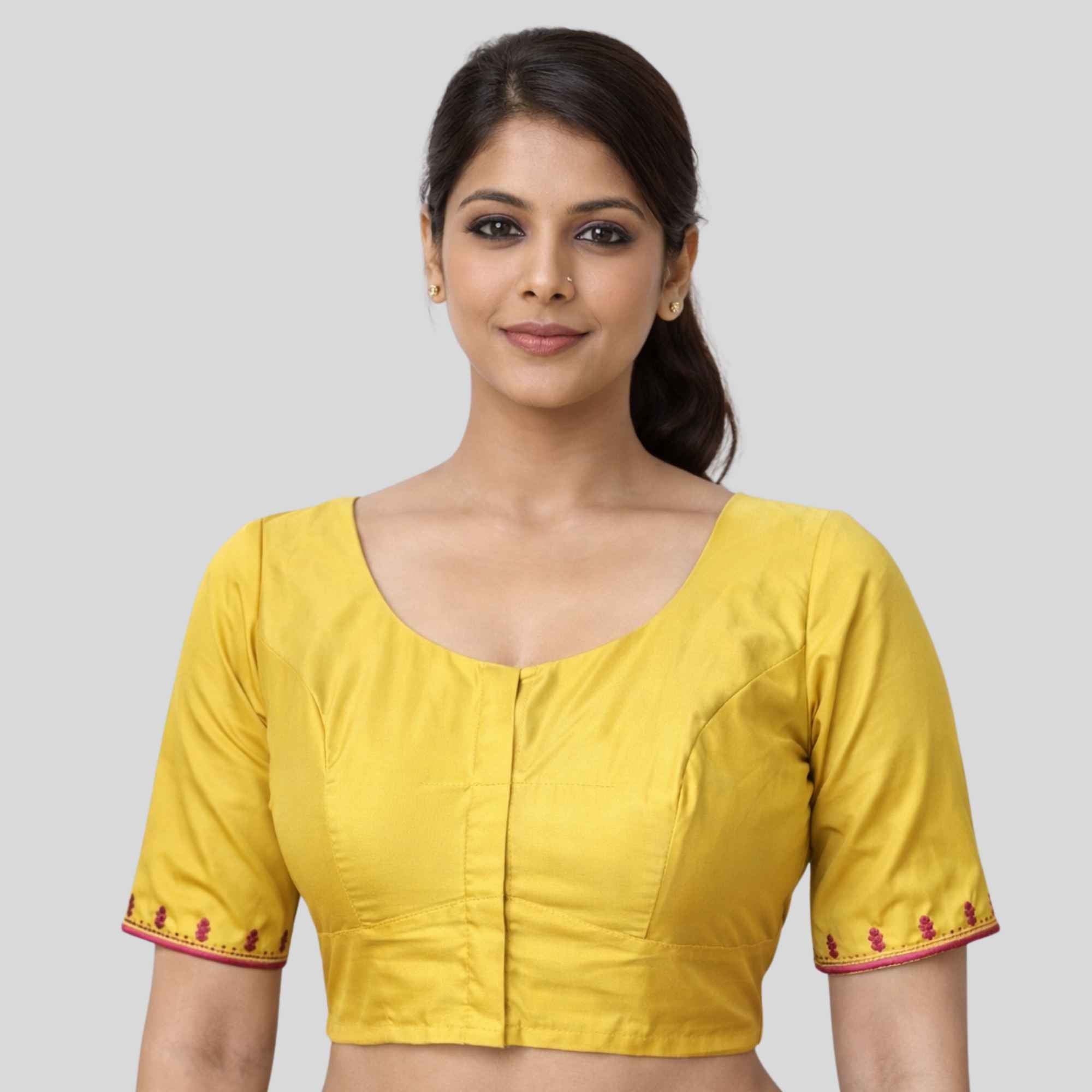 yellow embroidery blouse 