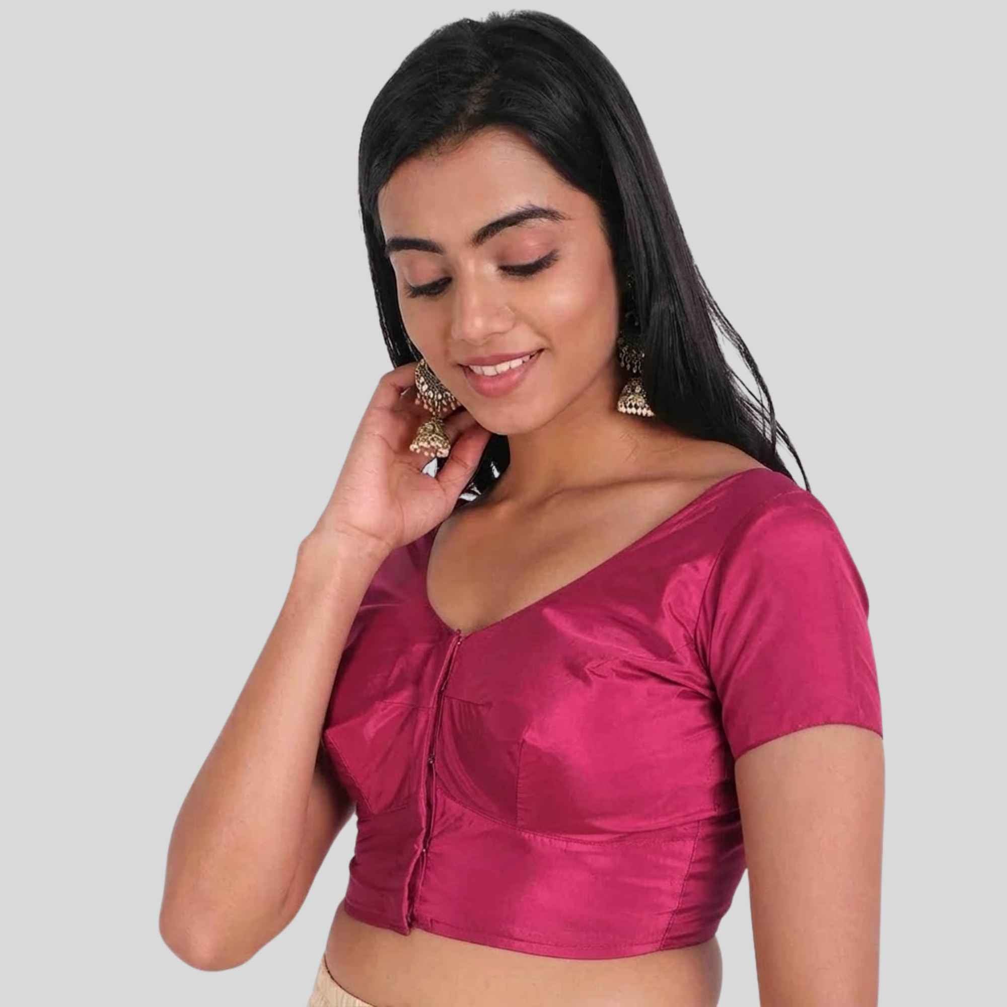 JISB Silk Cotton Short Sleeve Blouse