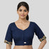 Navy blue embroidery blouse 