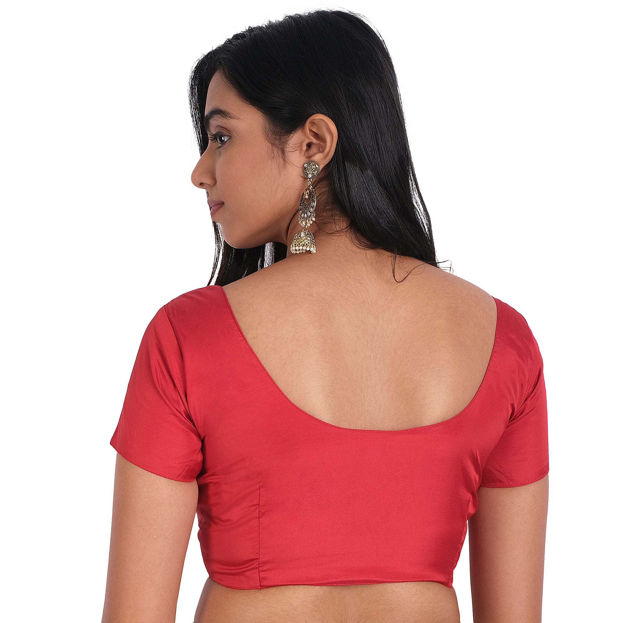 Silk Cotton Blouse,Red