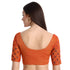 Cotton Sleeve Embroidered Blouse, Orange