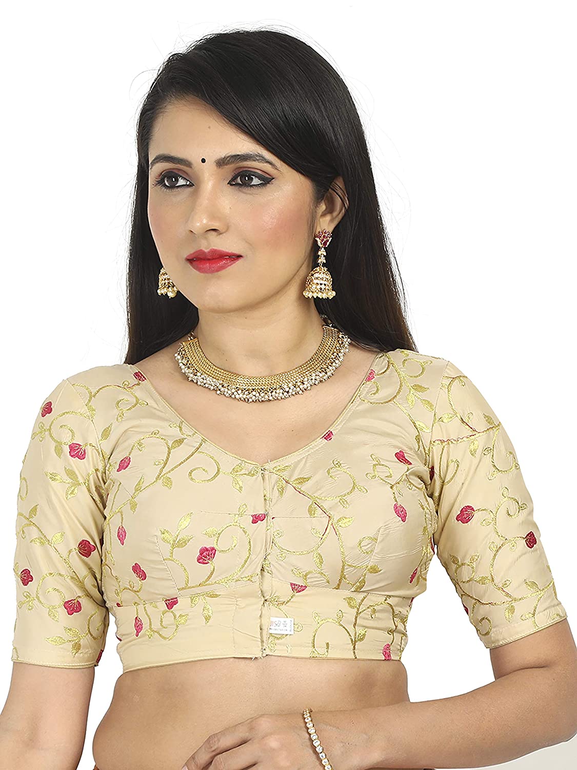 All Over embroidered Saree Blouse with Short Sleeve