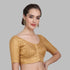 Brocade Dot Stitched Saree Blouse with Short Sleeves